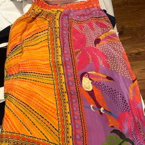 FARM Rio mixed scarves skirt SMALL
